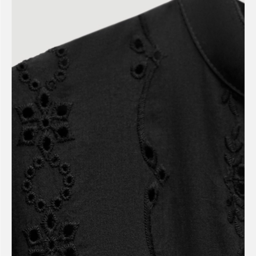 NWT ZARA XL black eyelet dress - Picture 6 of 6